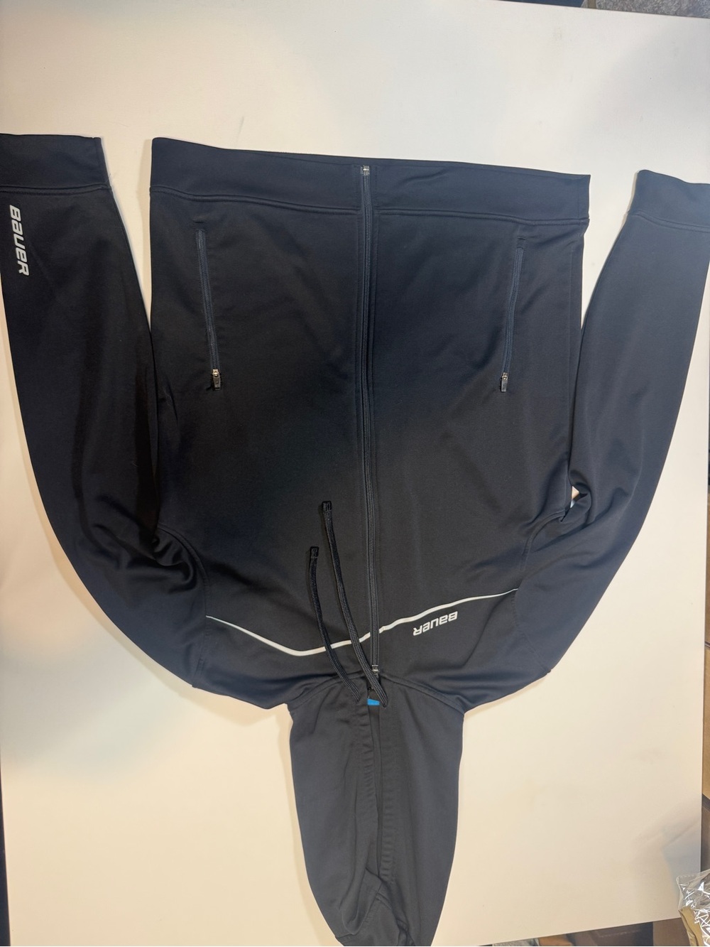 Bauer Black Hooded Full Zip Performance‎ Hockey Jacket